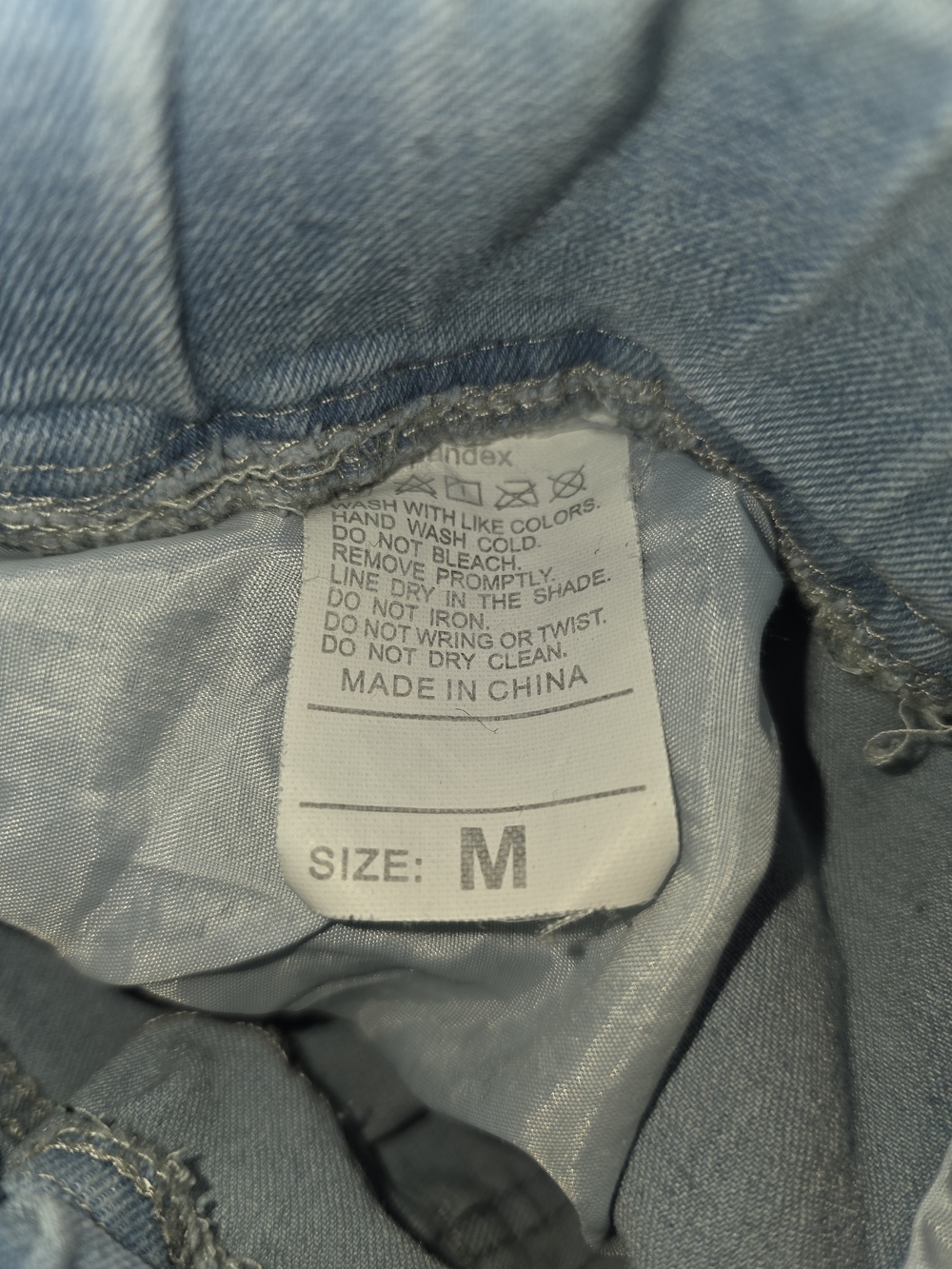 Light Blue Distressed Jeggings Women's Drawstring Waist - Picture 2 of 3